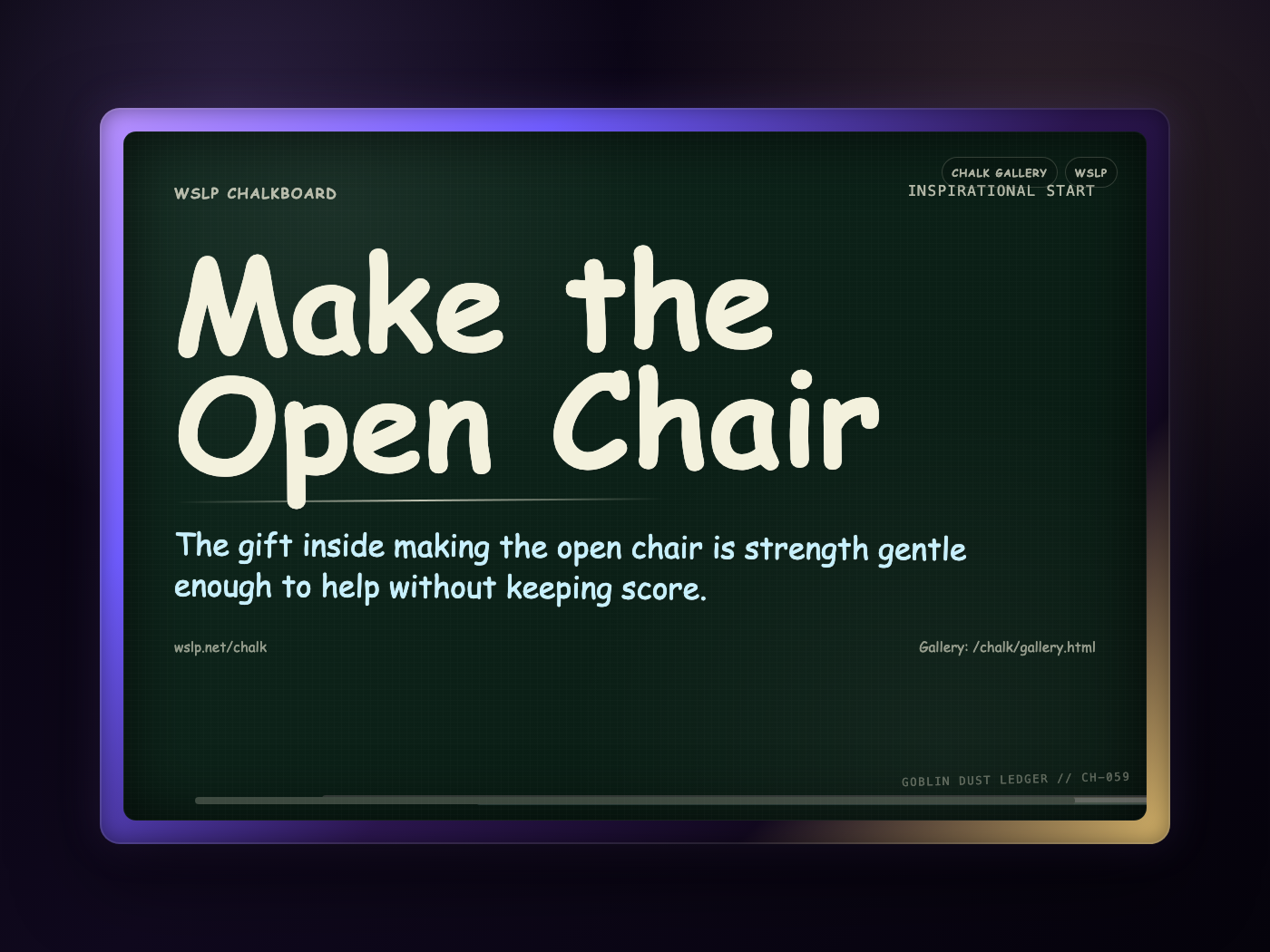 Chalk CH-059: Make the Open Chair
