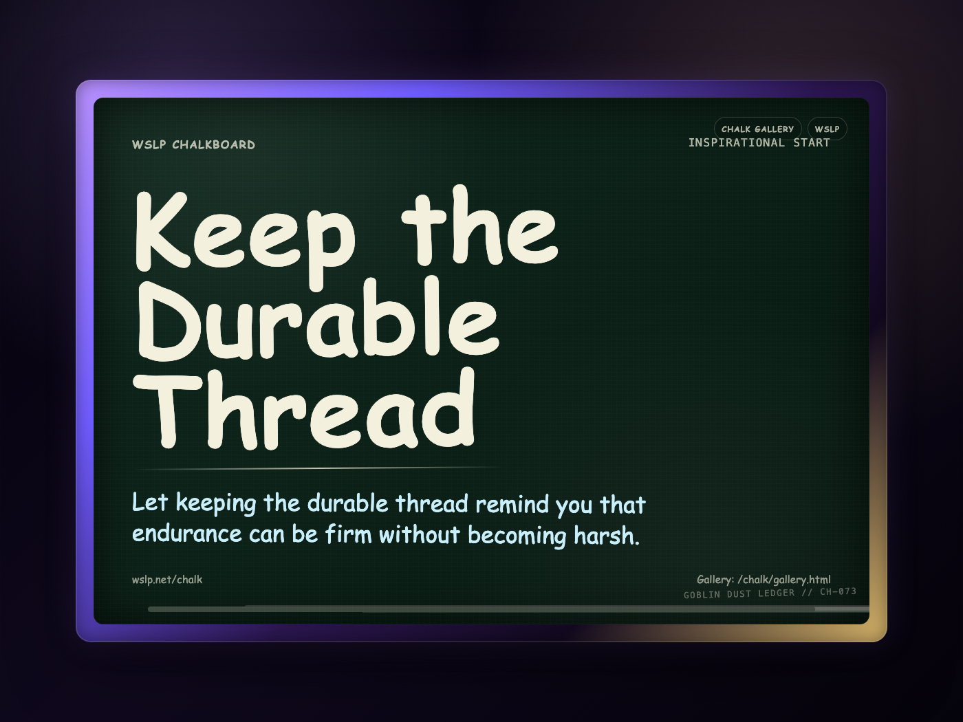 Chalk CH-073: Keep the Durable Thread