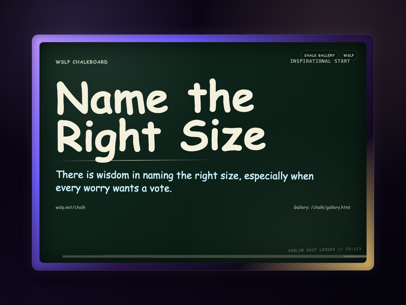 Chalk CH-113: Name the Right Size