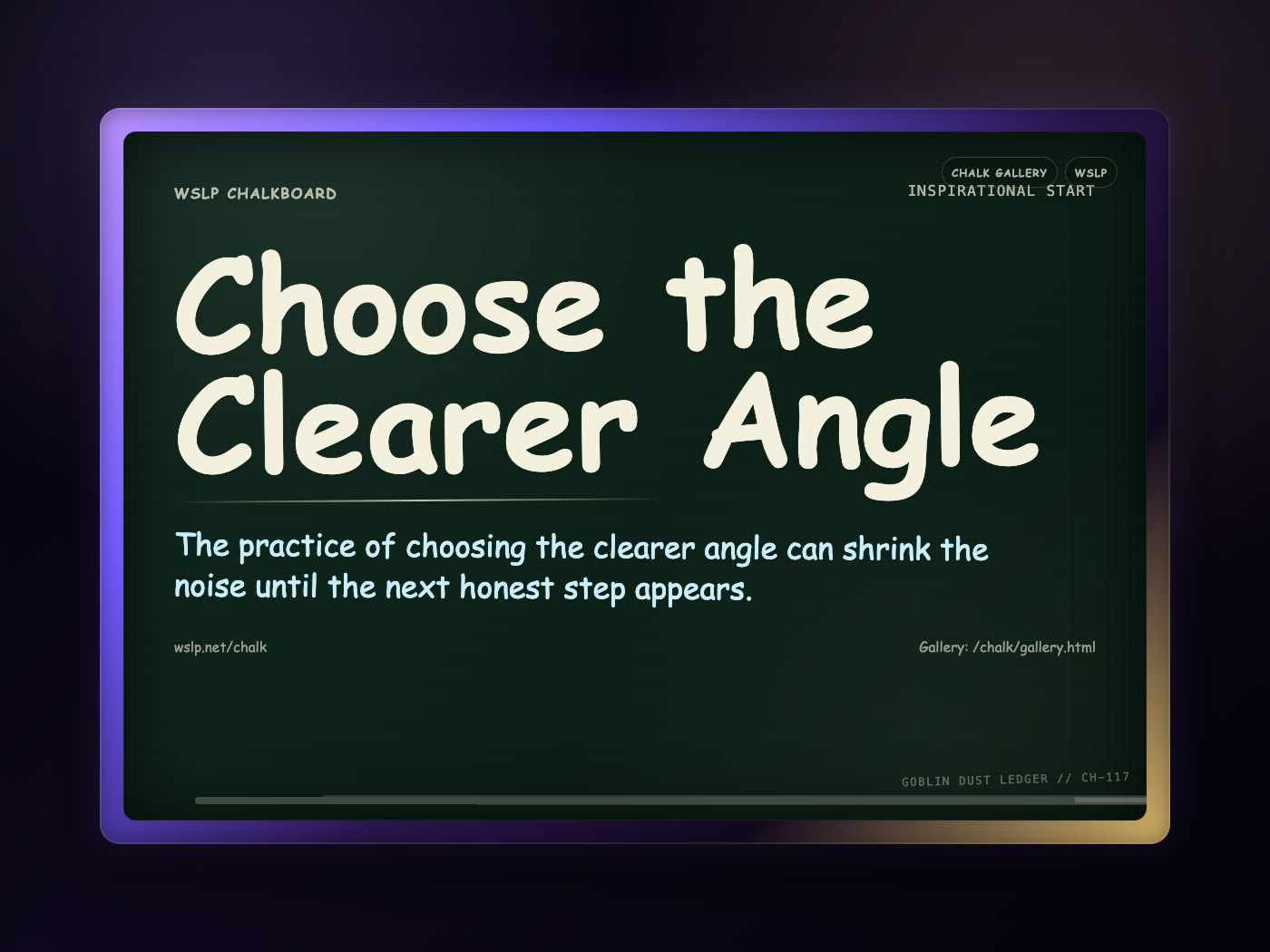 Chalk CH-117: Choose the Clearer Angle