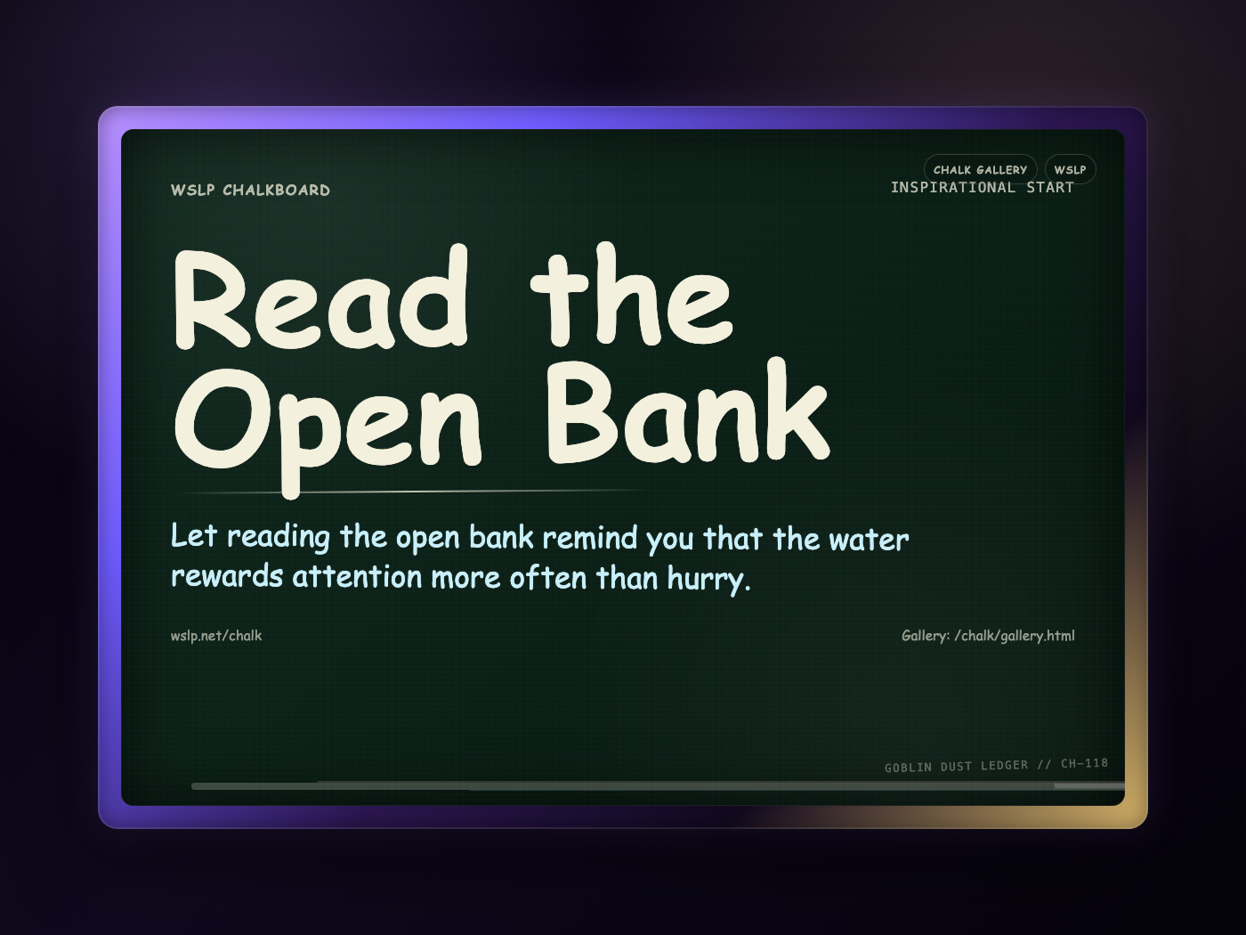 Chalk CH-118: Read the Open Bank