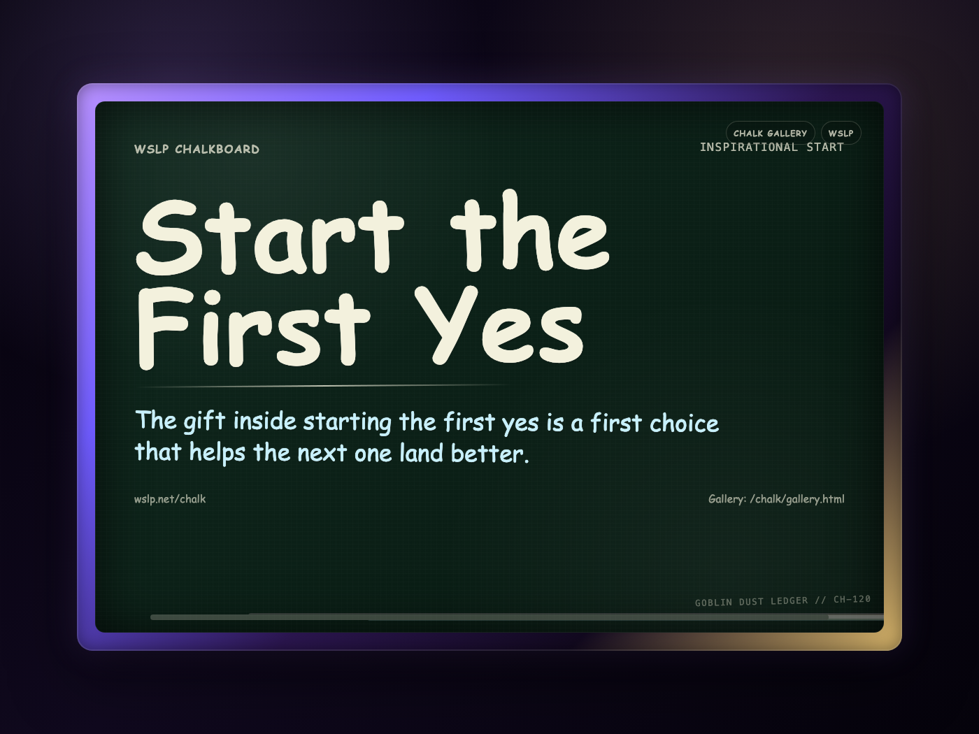 Chalk CH-120: Start the First Yes